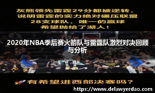 2020年NBA季后赛火箭队与雷霆队激烈对决回顾与分析